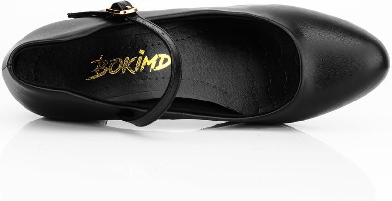 Bokimd Store أحذية رقص لاتيني سالسا نسائية سوداء بكعب عالي لأحداث البال روم وحفلات الزفاف - Image 4
